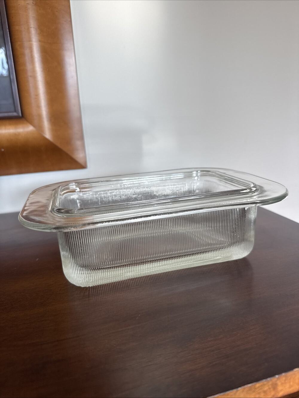 VTG Heller by L&M Vignelli USA Clear Glass Ribbed Loaf Pan Bakeware 9.5"